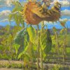 "Giant Sunflower" 16x20" Oil on Canvas. A COVID selfie.